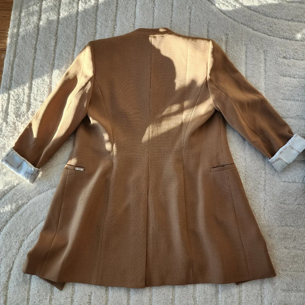Calvin Klein Long Roll-Tab Sleeve Open Front Jacket EUC - Picture 3 of 9